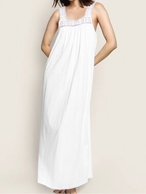 Petite Plume Camille Long Cotton Nightgown White Like New